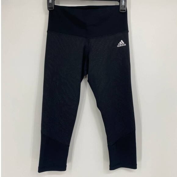 Adidas Womens Black Capri Leggings NEW XS - Picture 1 of 9
